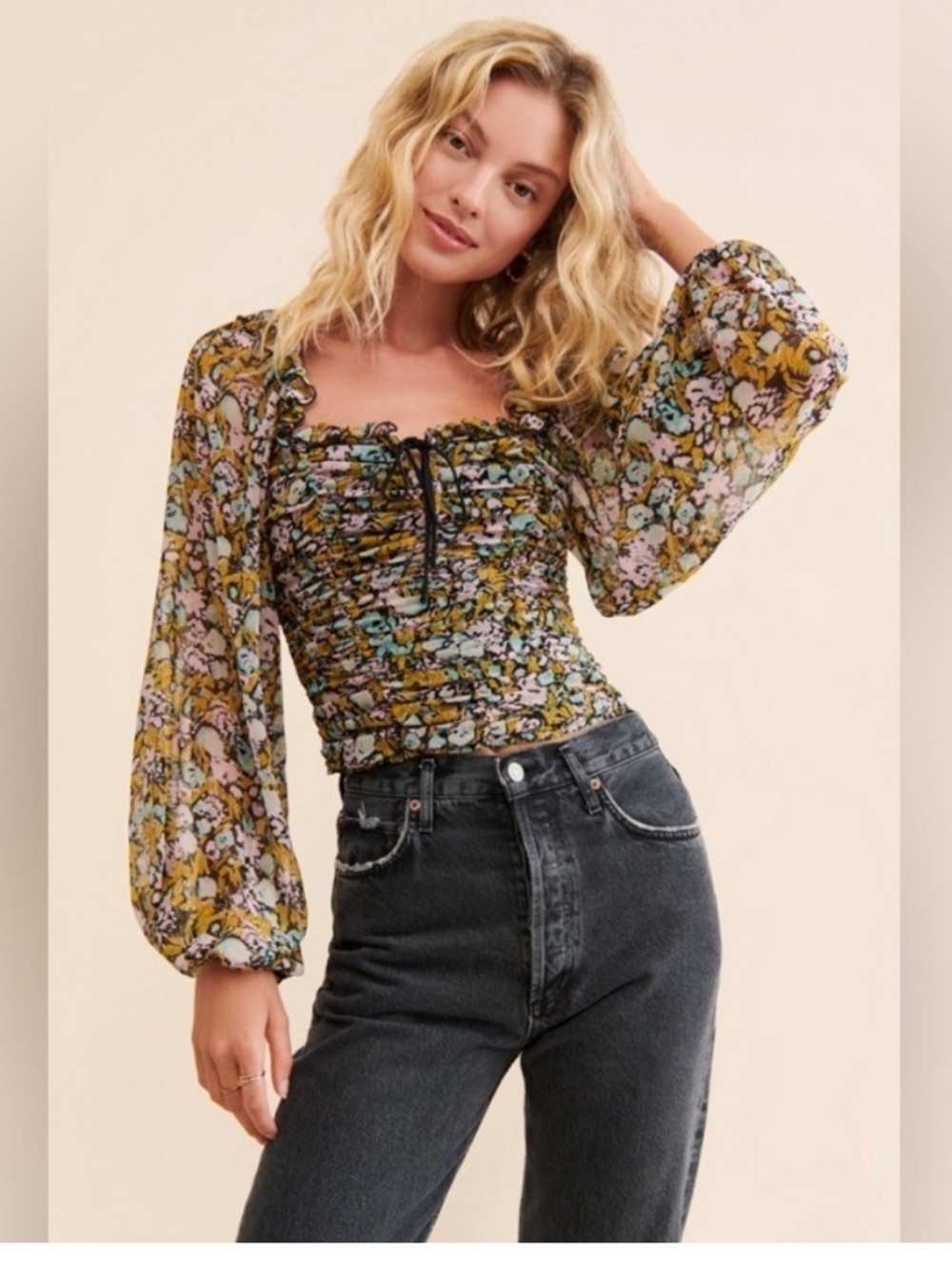 NWT Free People Mabel Ruffled top Size Small